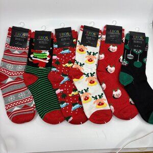 Eros Holiday /Christmas Socks - 6 Pairs Assorted